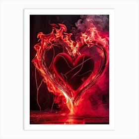 Abstract Vision Of Passionate Flames Swirling With Smoky Tendrils Pulsing With The Unforgiving Heat Art Print