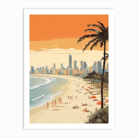 Surfers Paradise Beach Golden Tones 2 Art Print