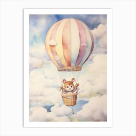 Baby Mouse 3 In A Hot Air Balloon Art Print