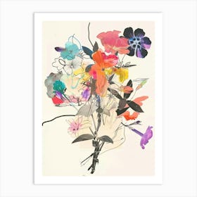 Phlox 4 Collage Flower Bouquet Art Print