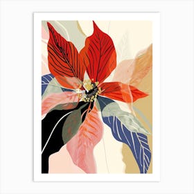 Colourful Flower Illustration Poinsettia 4 Art Print