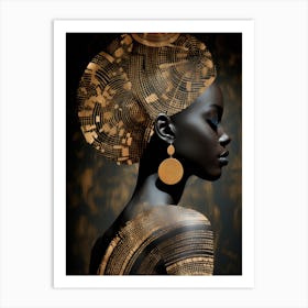 African Woman With Gold Earrings Art Print