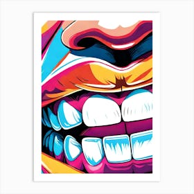 Big Color Popping Mouth Art Print