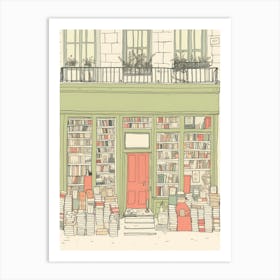 Berlin The Book Nook Pastel Colours 1 Art Print