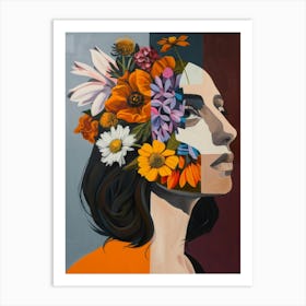 Flowers In The Head 3 Art Print