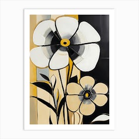 Flowers In Black And White Art Print