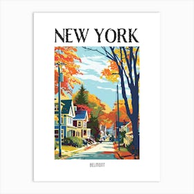 Belmont New York Colourful Silkscreen Illustration 2 Poster Art Print