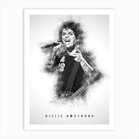 Billie Amstrong Guitarist Sketch Art Print