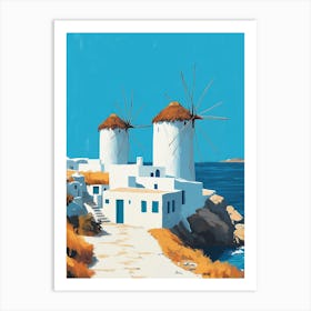 Mykonos Minimalist poster Art Print