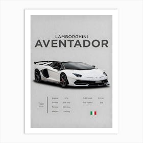 Lamborghini Aventador Art Print