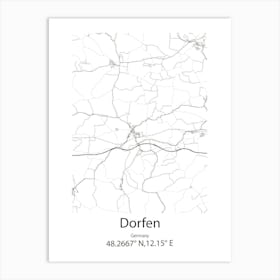 Dorfen,Germany Minimalist Map Art Print