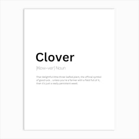 Clover Definition Meaning Art Print