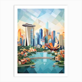 Singapore, Geometric Illustration 3 Art Print