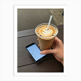 Phone and Coffee Art Print