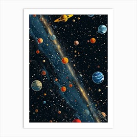 Planets In Space 13 Art Print