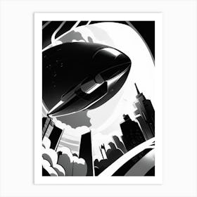 Flyby Noir Comic Space Art Print