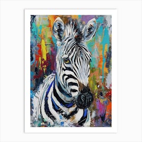 Zebra Brushstrokes 1 Art Print