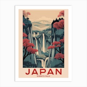 Shiraito Falls, Visit Japan Vintage Travel Art 4 Art Print