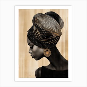 African Woman With Turban 3 Art Print