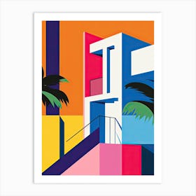 Miami Beach Florida, Usa, Bold Outlines 4 Art Print