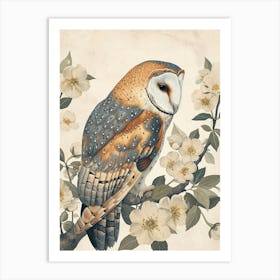 Oriental Bay Owl Japanese Painting 1 Art Print