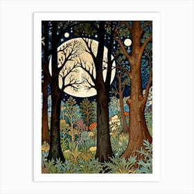 William Morris Moonlight In The Forest 94 Art Print