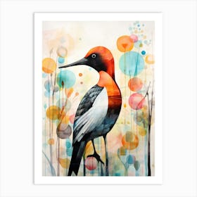 Bird Painting Collage Canvasback 3 Art Print