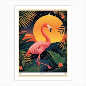 Greater Flamingo Bolivia Tropical Illustration 1 Poster Art Print