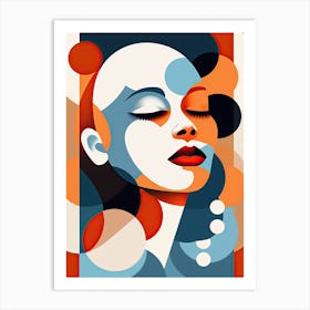 Empowering Serenity: Woman in Abstract Beauty Art Print