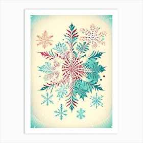 Beauty, Snowflakes, Vintage Sketch 1 Art Print