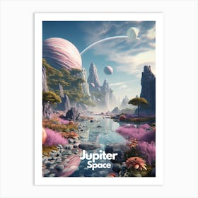 Jupiter Travel Poster Bubble Planet Art Print