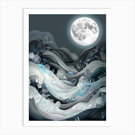 Moonlight In The Valley Art Print