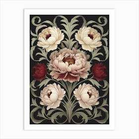 Peonies William Morris Style 7 Art Print