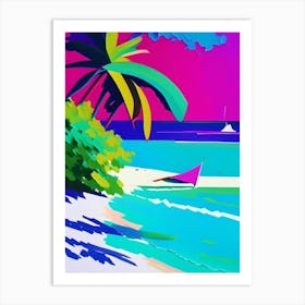 Maldives Beach Colourful Painting Tropical Destination Art Print