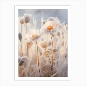 Frosty Botanical Iceland Poppy 1 Art Print