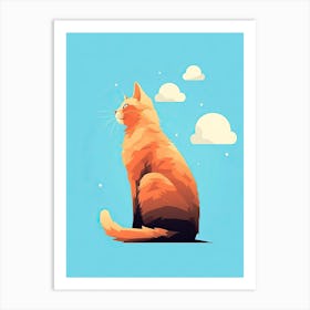 Orange Cat In The Sky Art Print