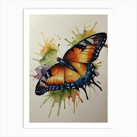 Butterfly Watercolor Painting Art Print