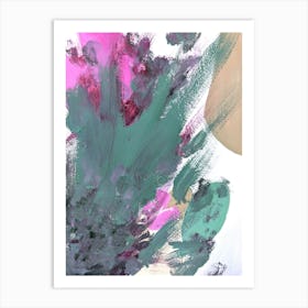 Abstract painting turquoise pink Art Print