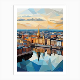 Glasgow, United Kingdom, Geometric Illustration 3 Art Print