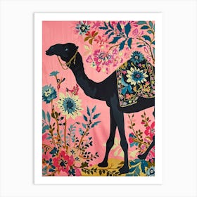 Floral Animal Painting Camel 3 Art Print