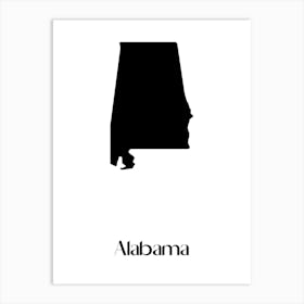 Alabama Silhouette Art Print