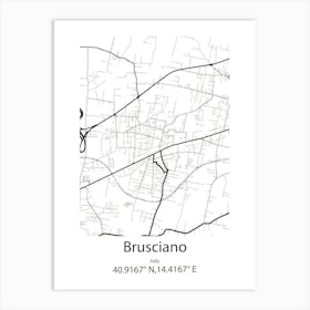 Brusciano,Italy Minimalist Map Art Print