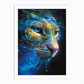 Lion With Blue Eyes Art Print