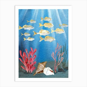 ocean and water life watercolor Art Print