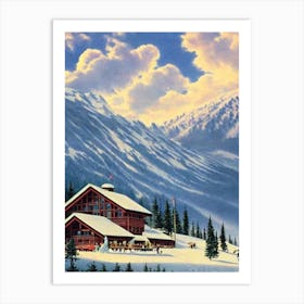 Shymbulak, Kazakhstan Ski Resort Vintage Landscape 1 Skiing Poster Art Print