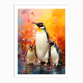 Polar Affection Penguins Together Art Print