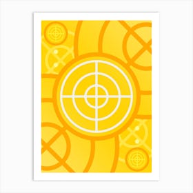 Geometric Abstract Glyph in Happy Yellow and Orange n.0080 Art Print