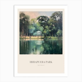 Ibirapuera Park Sao Paulo 2 Vintage Cezanne Inspired Poster Art Print