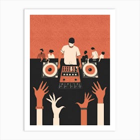 Dj playing 1 Art Print