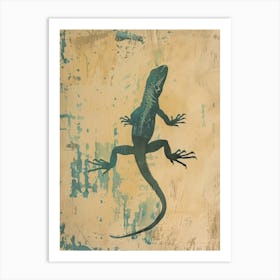 Jamaican Iguana Block Print 2 Art Print